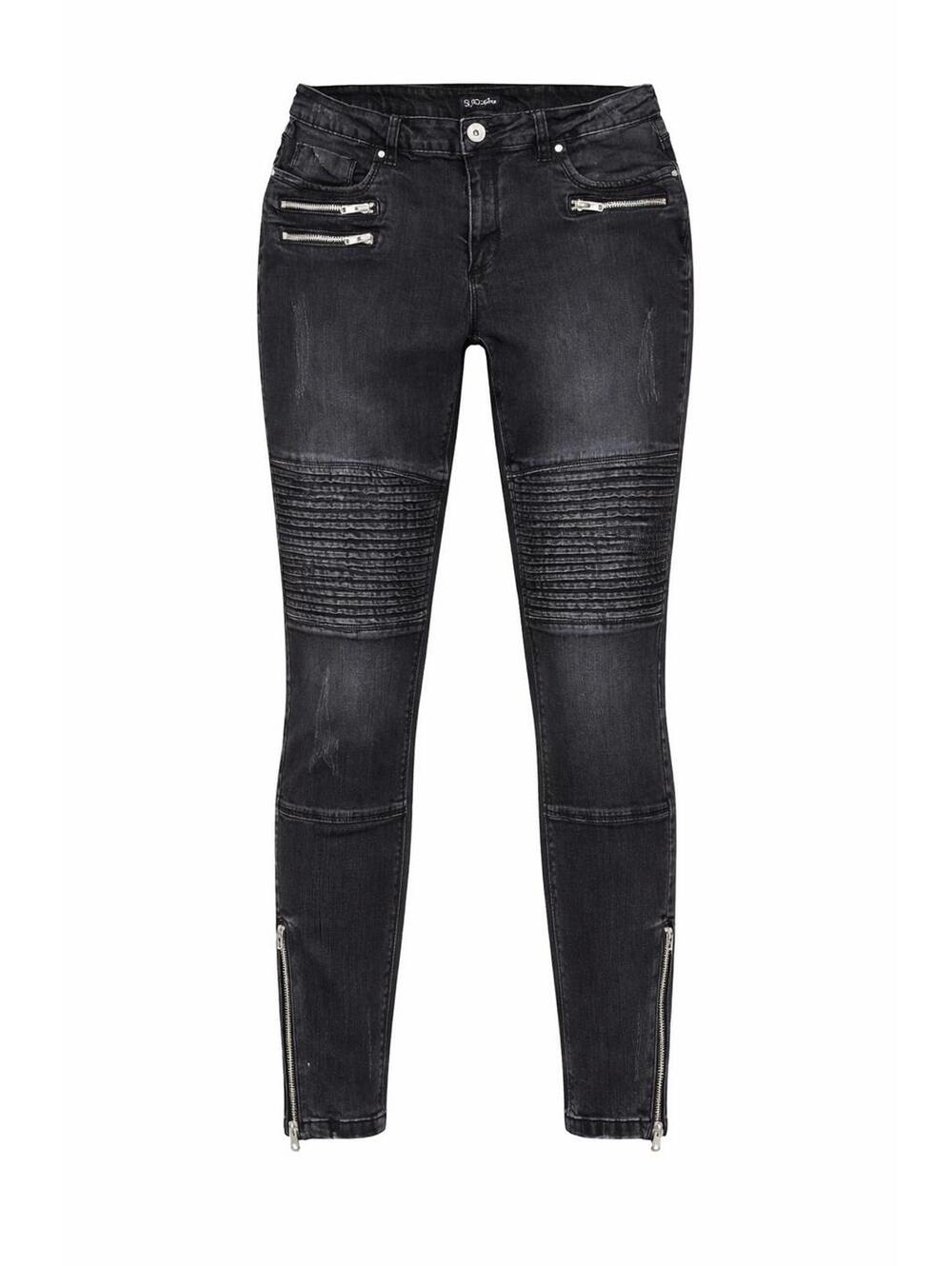 SUKO Moto Skinny Jeans Sz 10 25.5" Inseam Zipper Pocket & Ankle Stretch Womens